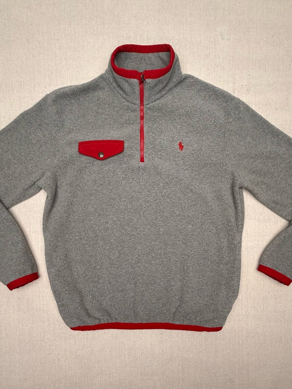 Polo Ralph Lauren 
Pullover Fleece Quarter zip 3 Pocket 
Men’s Sz M
